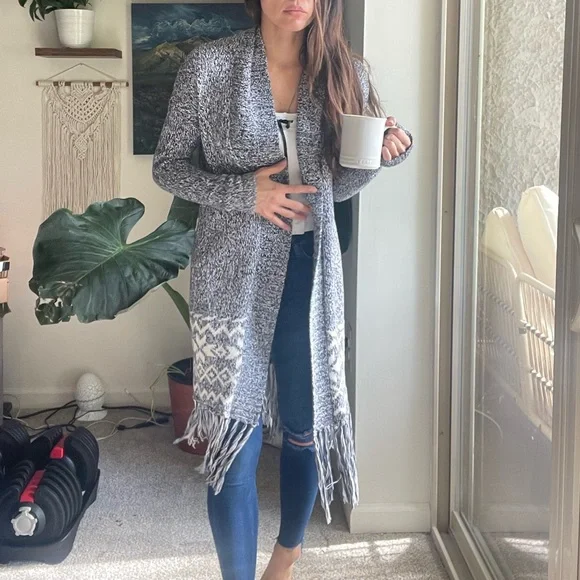 Free people Yellowstone tribal oversize intarsia chunky thick cardigan southwest - Picture 3 of 8